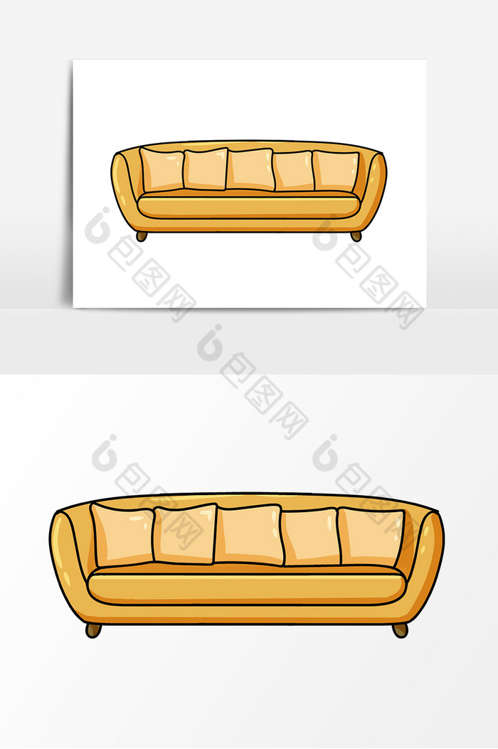 手繪現代沙發元素圖片