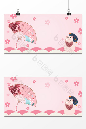 日本旅行樱花季粉色清新背景图片
