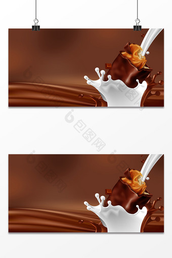 丝滑牛奶巧克力甜品美食背景图片