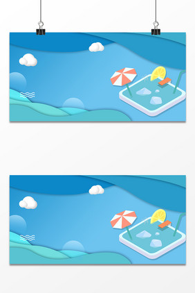 渐变时尚立体夏季广告海报背景图