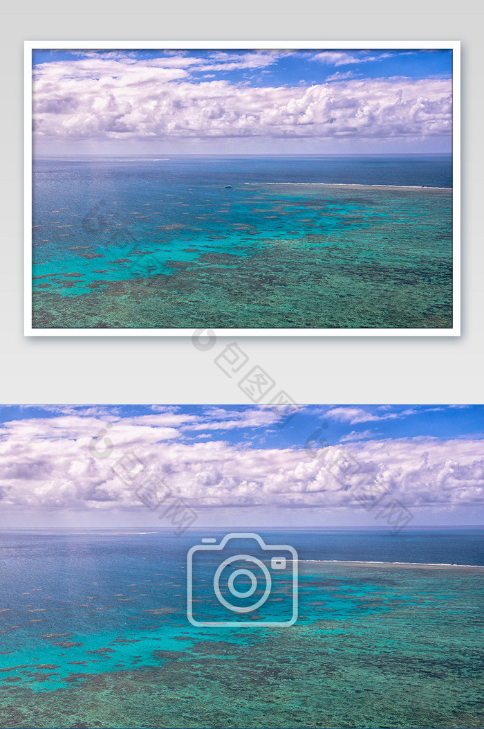 凯恩斯大堡礁珊瑚航拍自然风光摄影图片