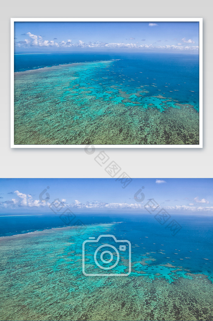 澳大利亚凯恩斯大堡礁珊瑚礁航拍摄影图片