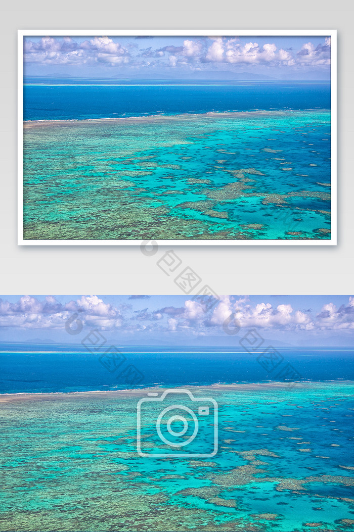 凯恩斯大堡礁珊瑚航拍自然风光图片