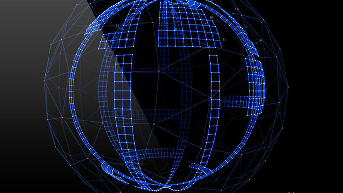 蓝色粒子地球企业宣传科技互联网背景视频