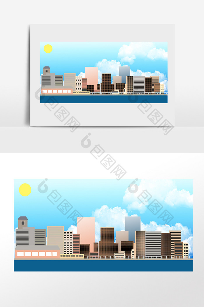 旅游城市地标标志建筑插画图片图片