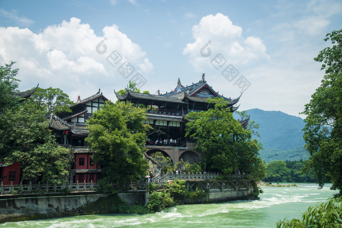 四川成都都江堰宝瓶口风景区