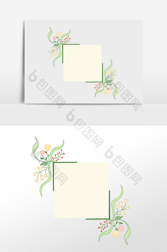 植物绿植装饰物边框插画图片图片