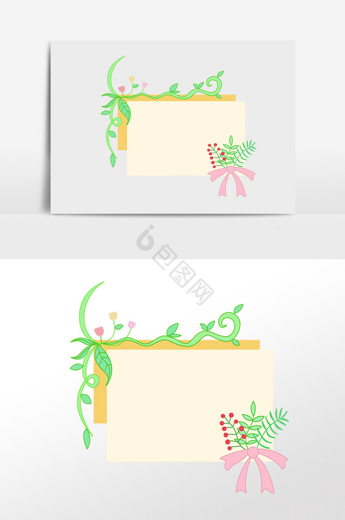 植物绿植装饰品边框插画图片