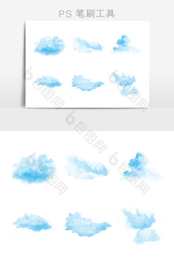 天空白云朵朵PS笔刷图片