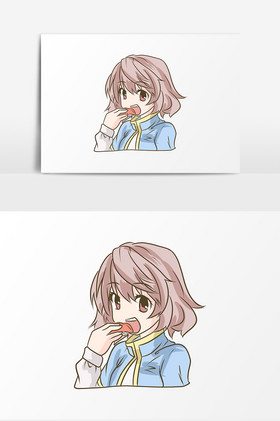 女孩吃东西人物