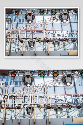 舞台聚光灯射灯钢铁效果工业风摄影图图片