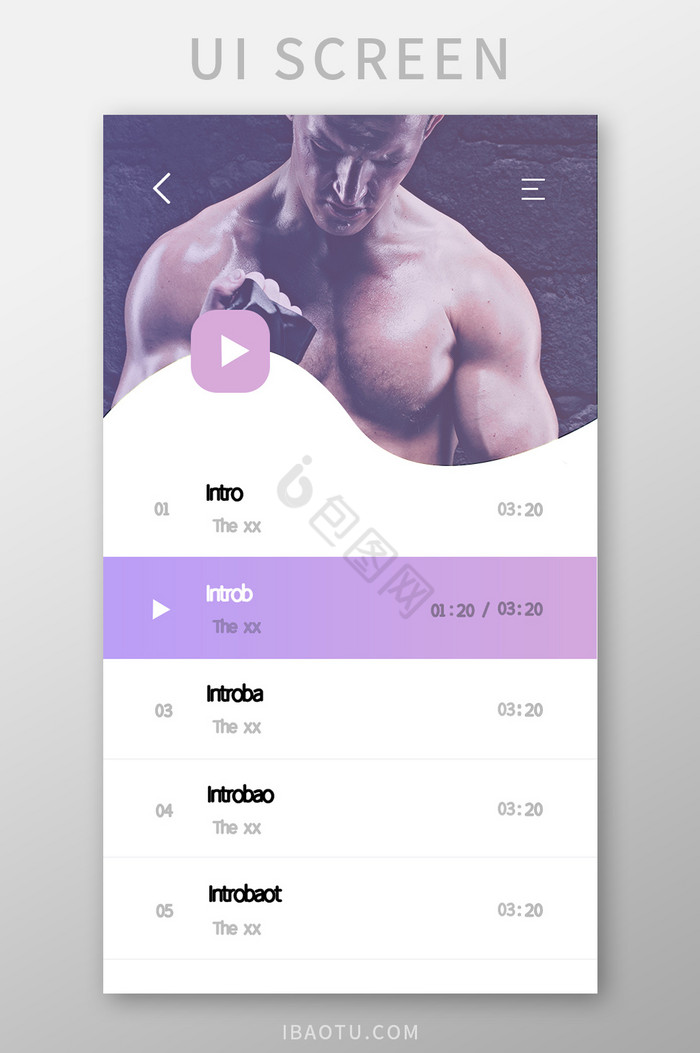 音乐APP列表UI移动界面图片