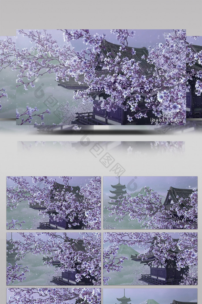 唯美 紫色梅花古代建筑视频素材