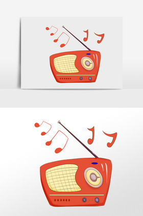 日常生活用品音乐收音机插画