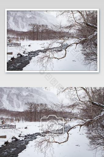 长白山冬季旅游摄影温泉图片