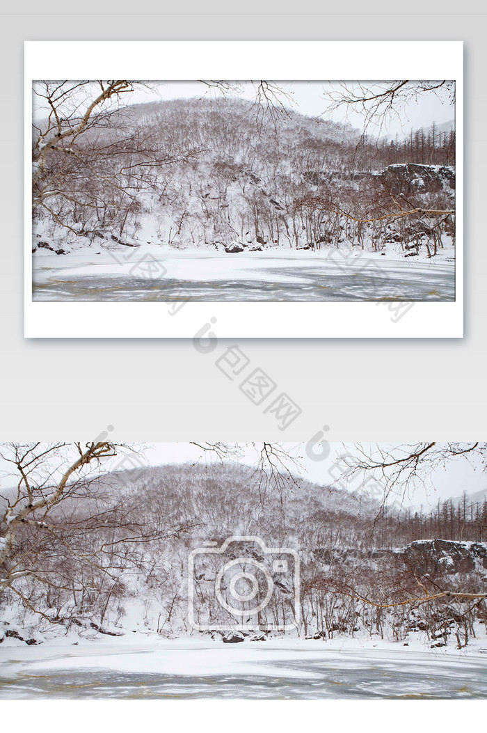 长白山小天池冬季摄影图片图片