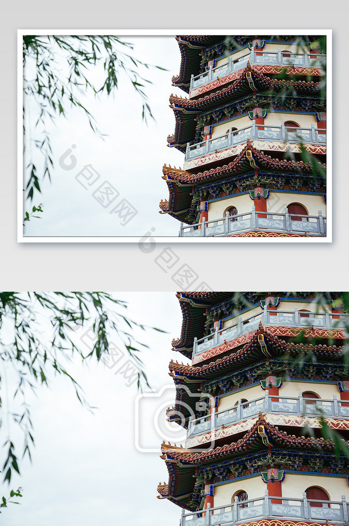 中式传统古建古塔特写摄影图
