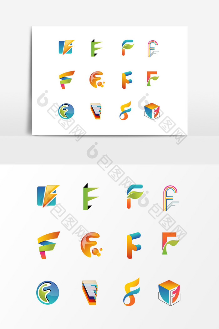 彩色字母标志设计素材