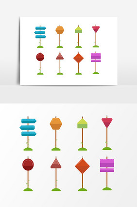 创意指路指示牌设计素材
