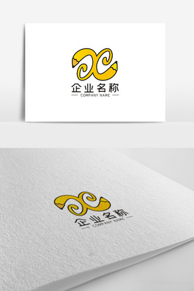 简约创意铅笔字母XC型LOGO