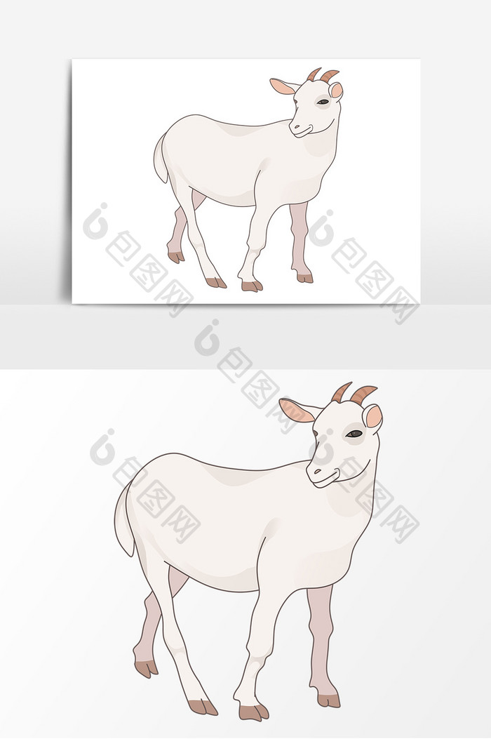 动物山羊卡通形象元素
