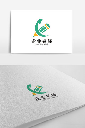 简约创意X型铅笔LOGO