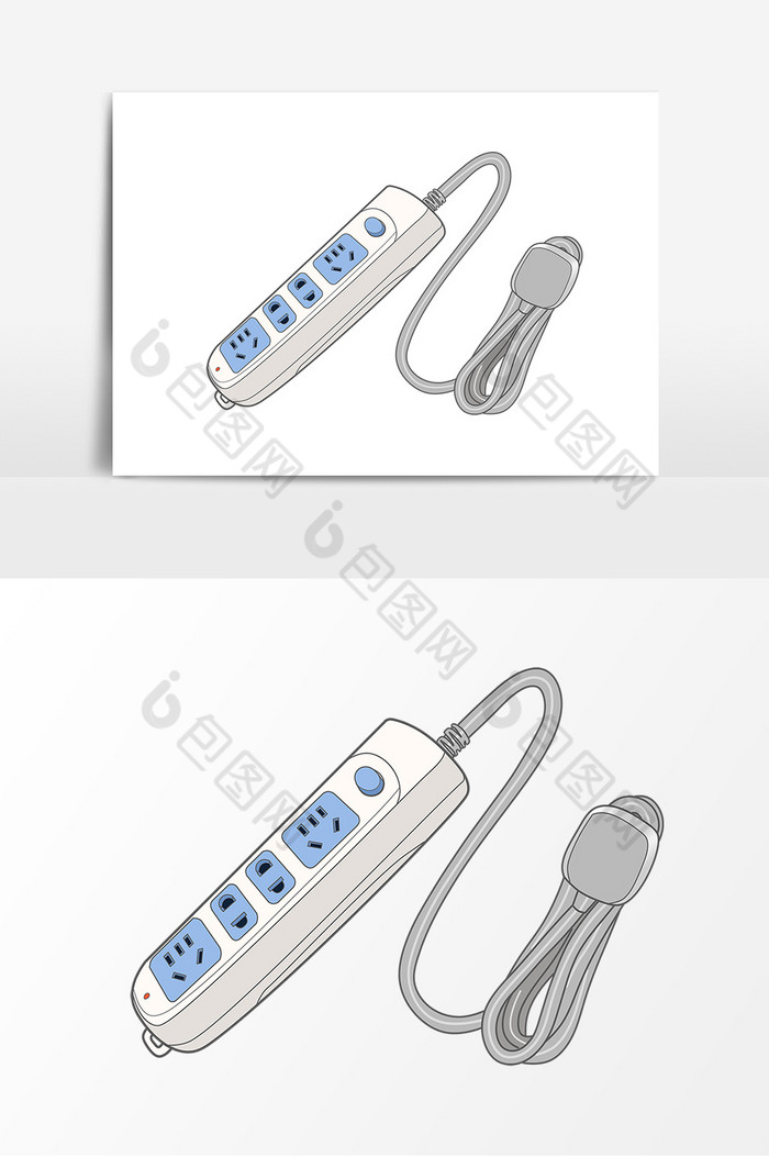 插排简笔画带颜色图片