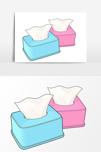 办公用具抽纸卡通形象元素图片下载