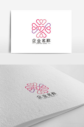 简约多重爱心婚庆行业LOGO