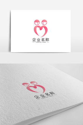 简约男女爱心创意婚庆LOGO