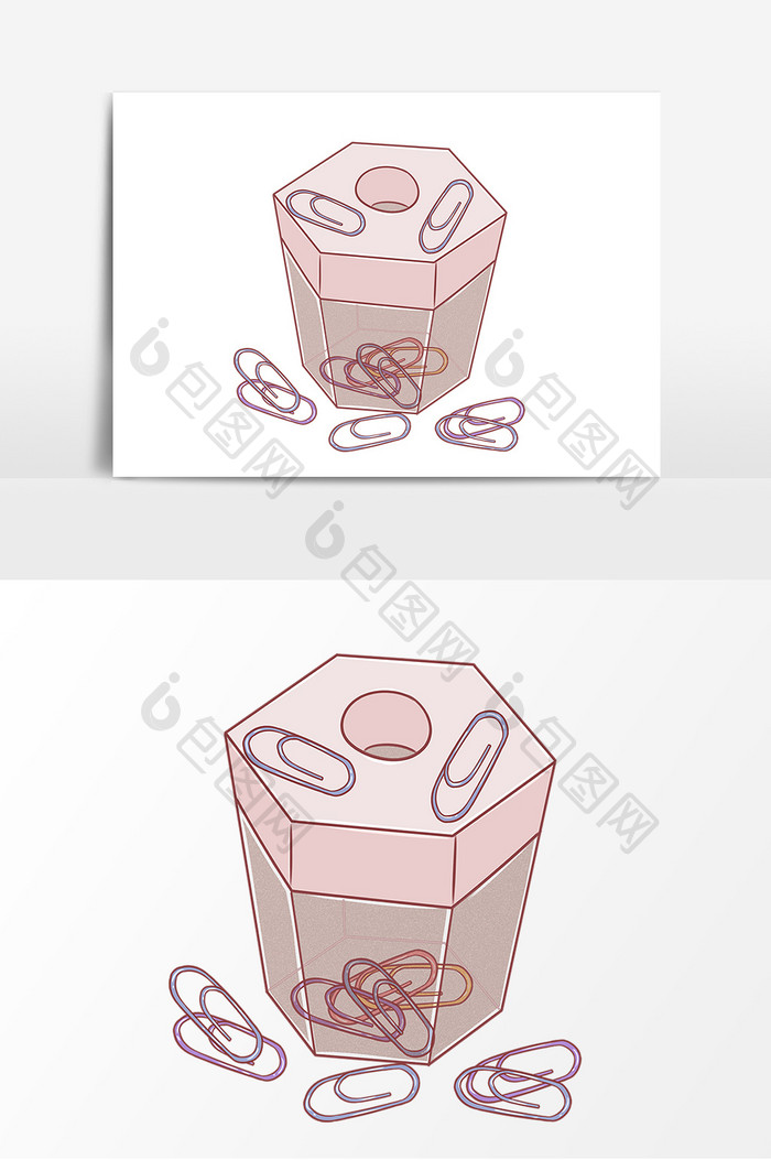 手绘回形针卡通元素