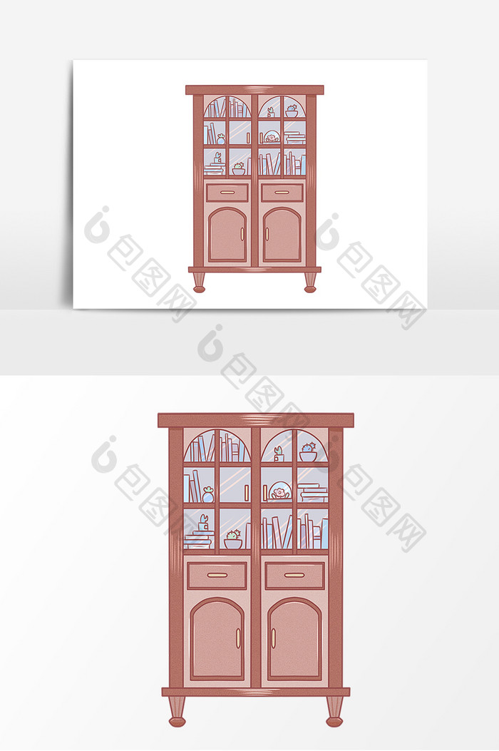 储物柜手绘卡通形象元素