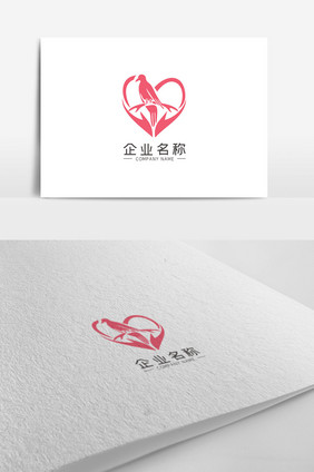 简约爱心喜鹊婚庆行业LOGO