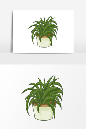 吊兰元素装饰画绿色线性填充树木种类矢量图标简约常见毒品种类司法