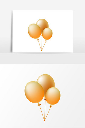 金色气球矢量元素