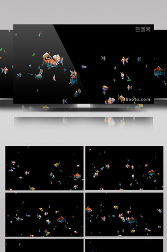 小鱼群游动大气企业宣传合成视频素材图片