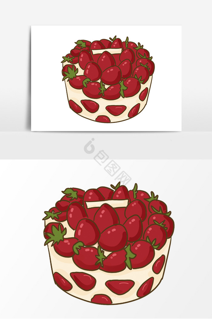 切片草莓蛋糕图片