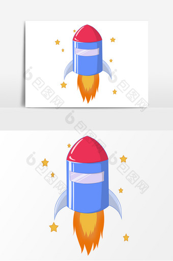 手绘火箭卡通形象元素图案图片