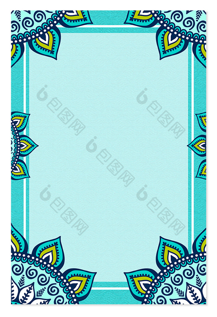 传统花纹蓝色背景元素素材设计传统花纹蓝色