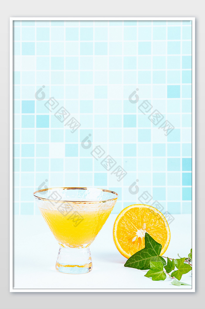 小清新新鲜橙子橙汁摄影图图片图片