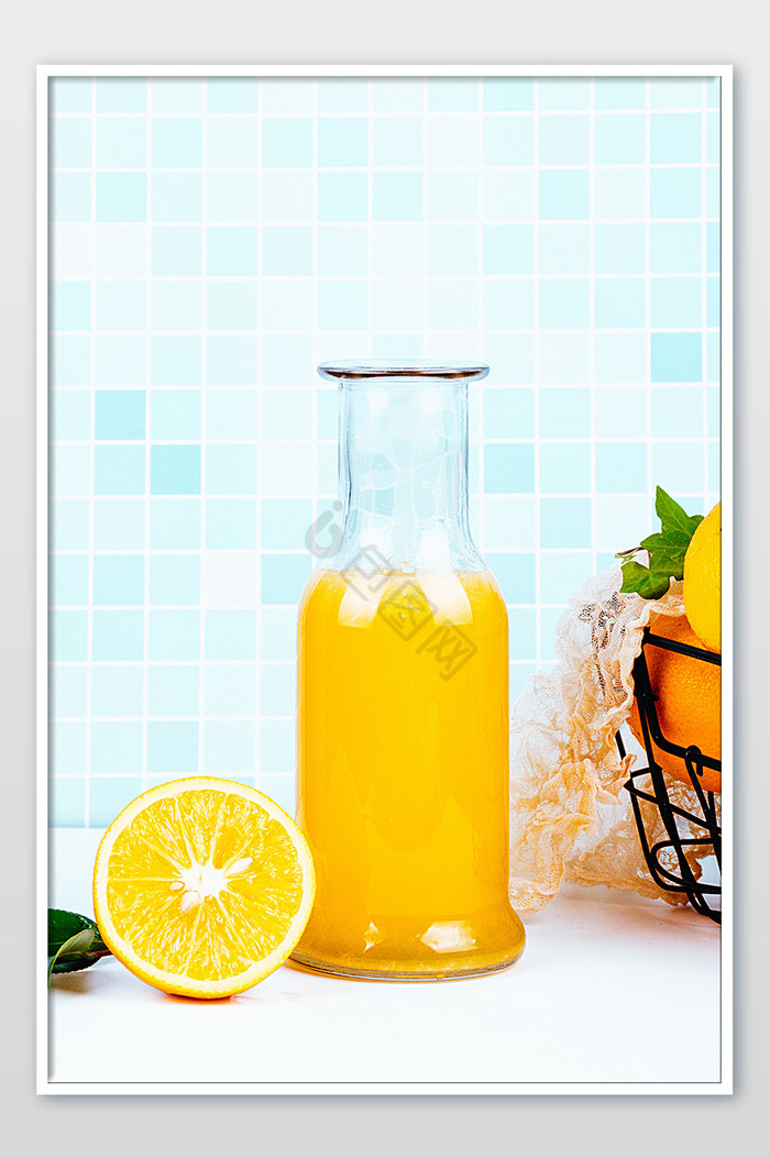 橙子橙汁水果摄影图图片