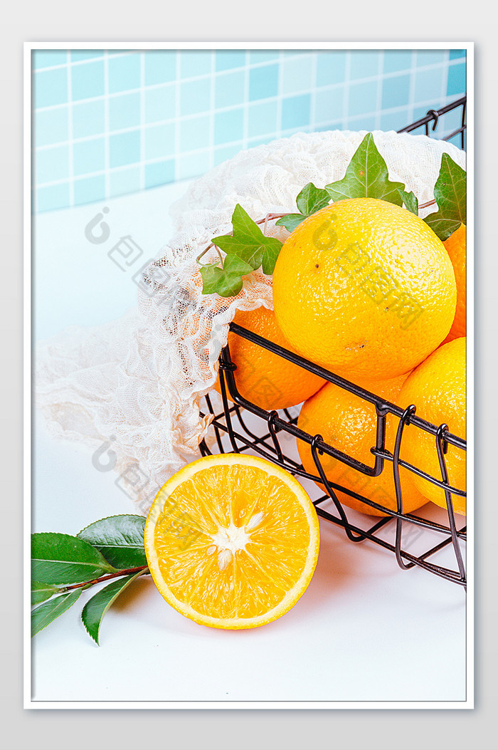 新鲜水果橙子横切面摄影图片图片