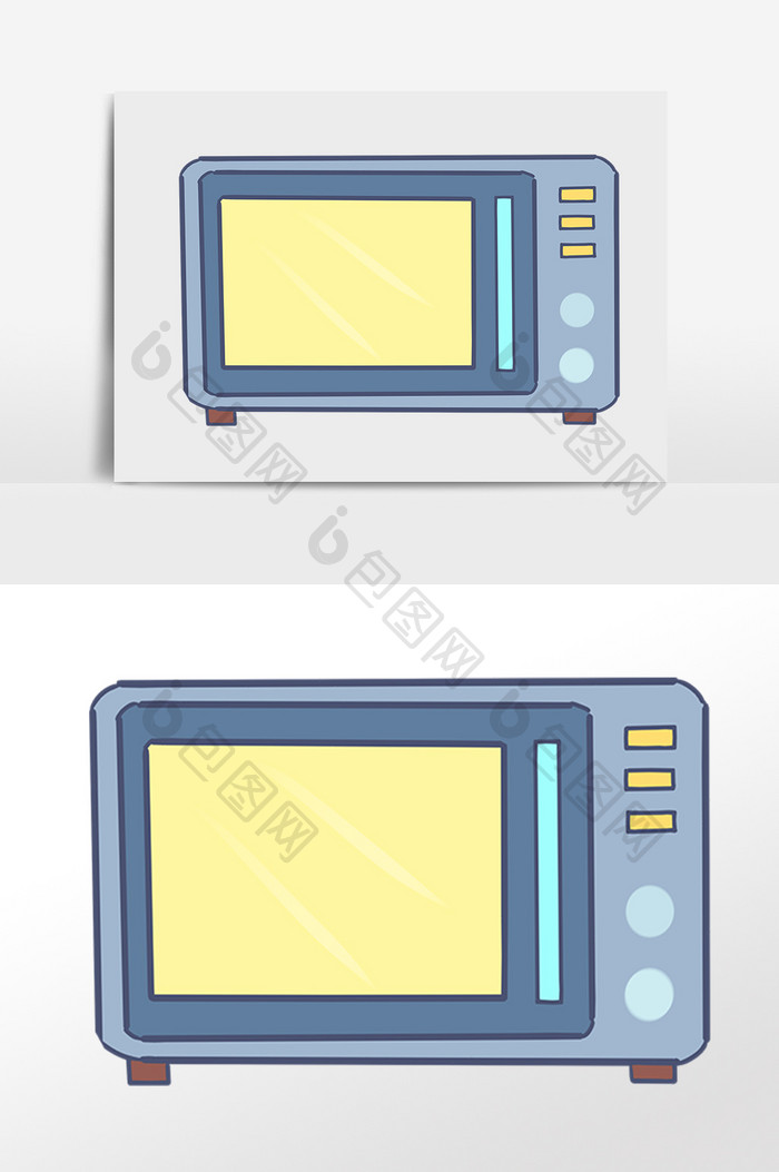 生活家电电器微波炉插画