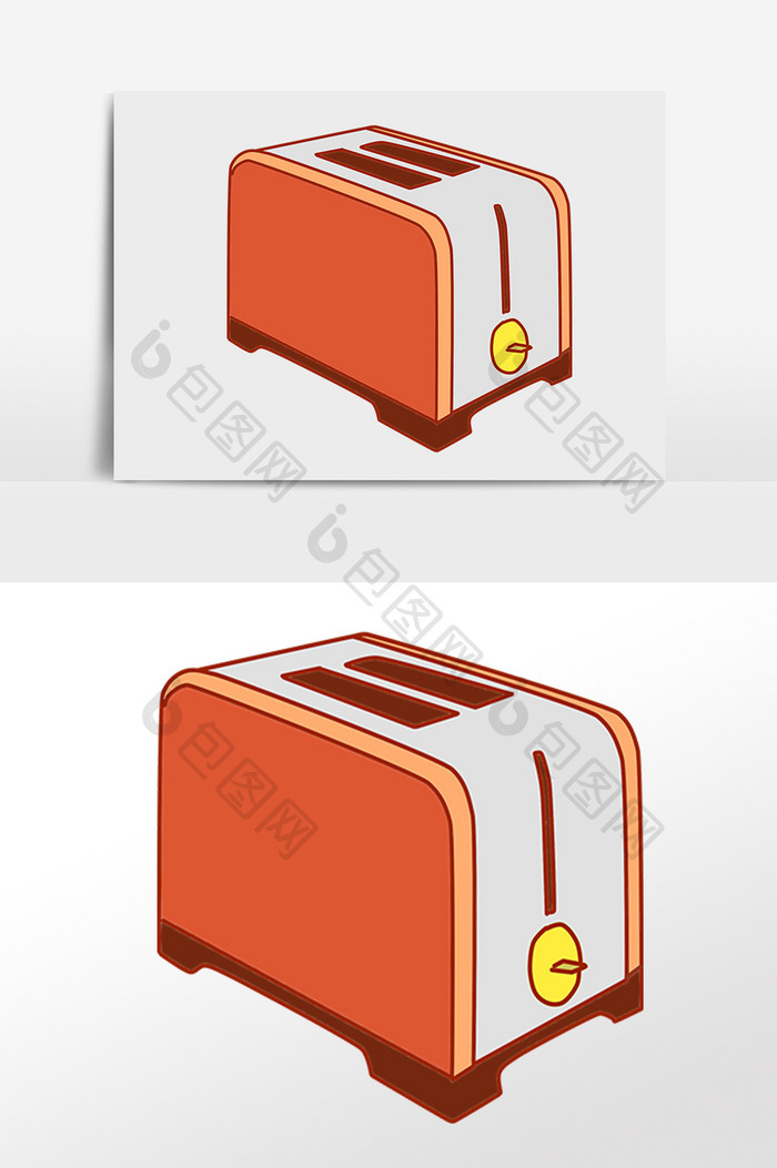 手绘生活家电电器面包机插画