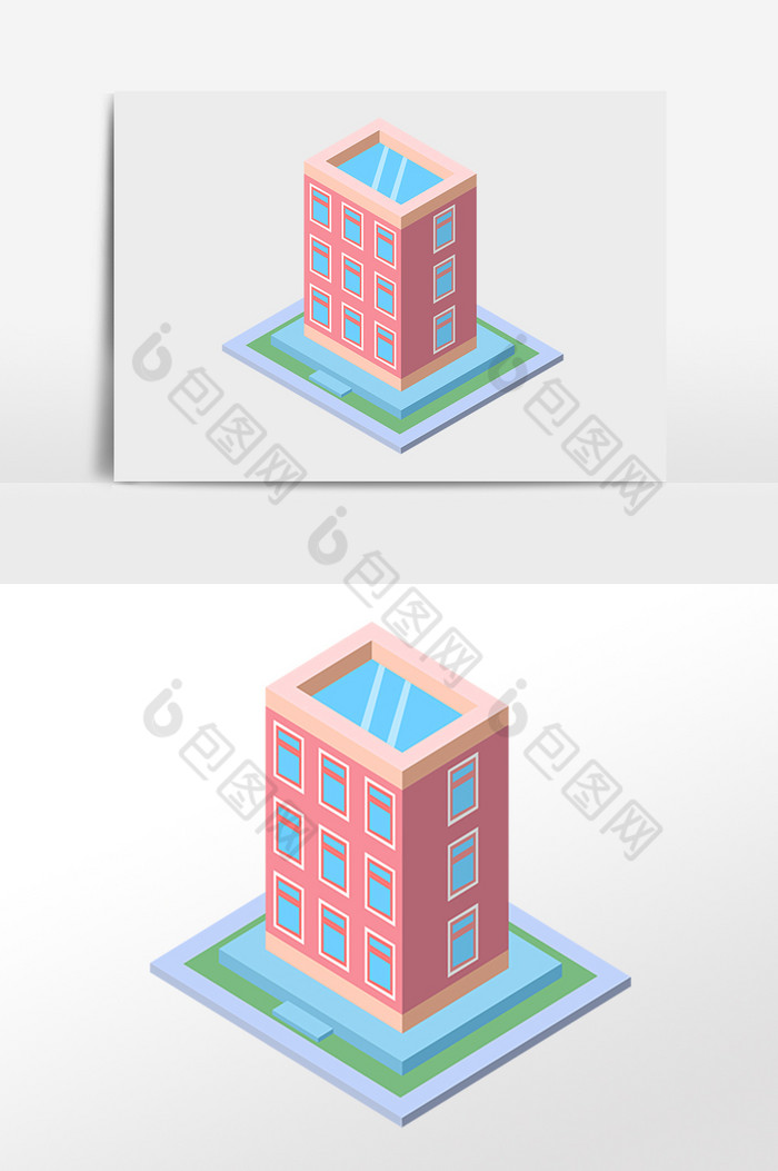 25D楼房建筑插画图片图片