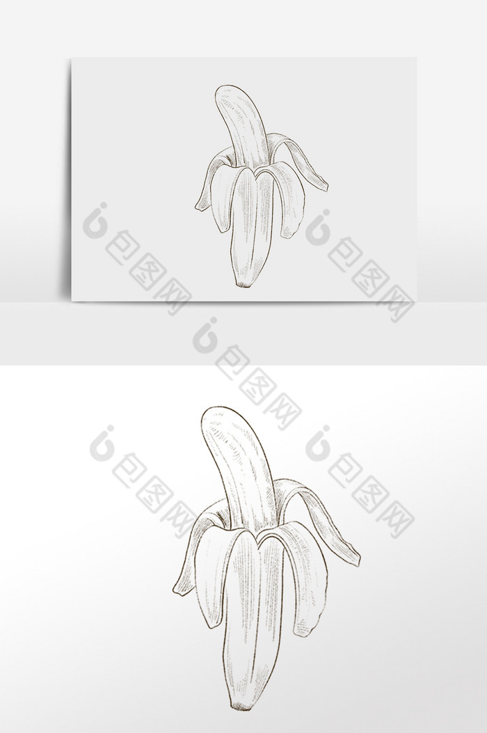 线描简笔画香蕉水果插画图片图片