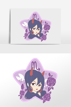 十二星座星象魔蝎座插画