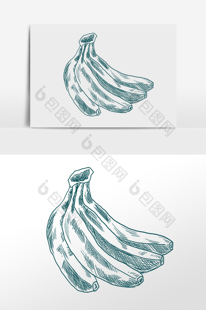 线描简笔画水果香蕉插画图片图片
