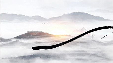 中国风国学讲堂水墨片头AE模板