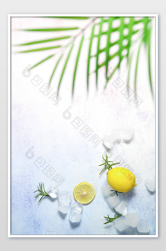 夏日清凉柠檬冰饮料图片